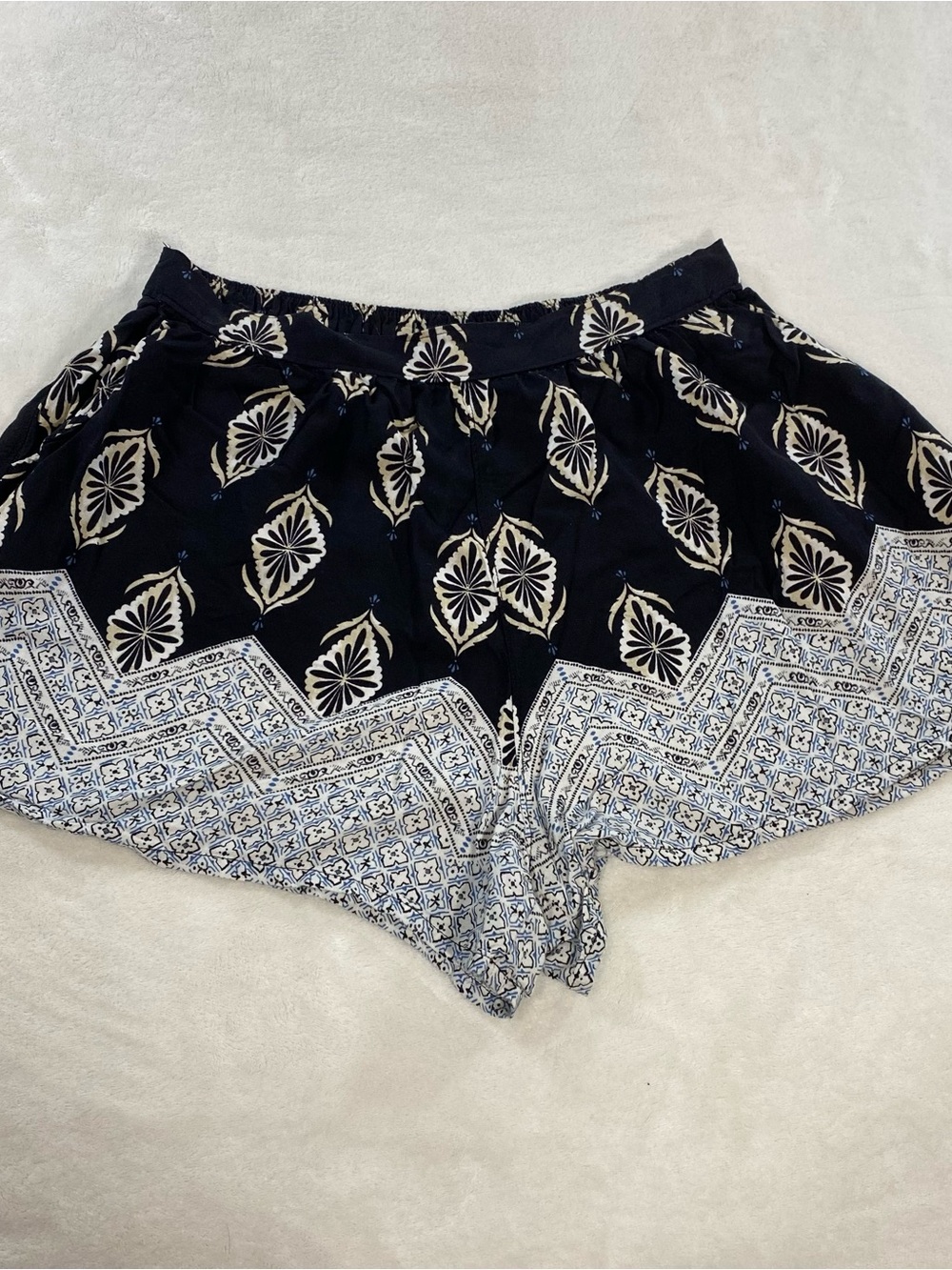 Abercrombie & Fitch Mixed Print Lounge Shorts Black White Brown Size Small